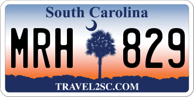 SC license plate MRH829