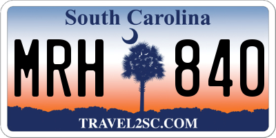SC license plate MRH840