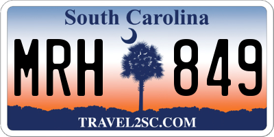 SC license plate MRH849