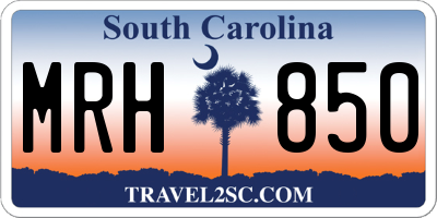 SC license plate MRH850