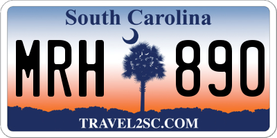 SC license plate MRH890