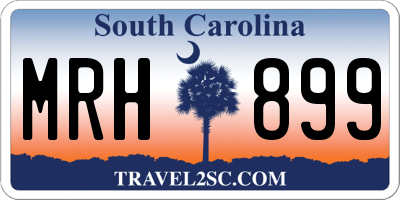 SC license plate MRH899
