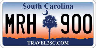 SC license plate MRH900
