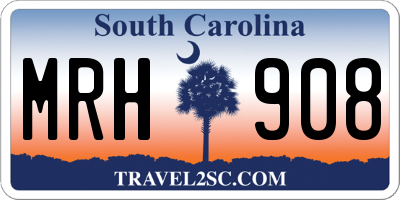 SC license plate MRH908