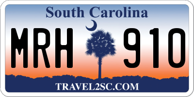 SC license plate MRH910