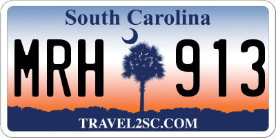 SC license plate MRH913