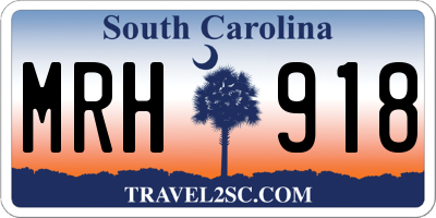 SC license plate MRH918