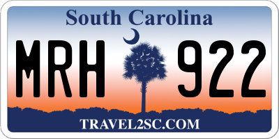SC license plate MRH922