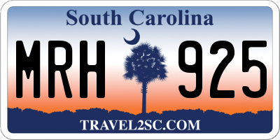 SC license plate MRH925