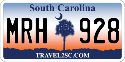 SC license plate MRH928