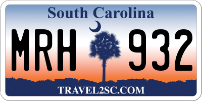 SC license plate MRH932