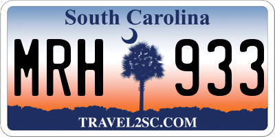 SC license plate MRH933
