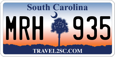 SC license plate MRH935