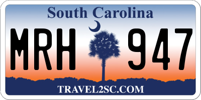 SC license plate MRH947
