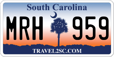 SC license plate MRH959