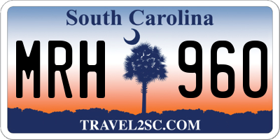 SC license plate MRH960