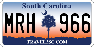SC license plate MRH966