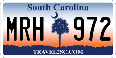 SC license plate MRH972
