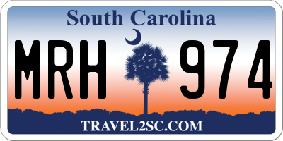 SC license plate MRH974