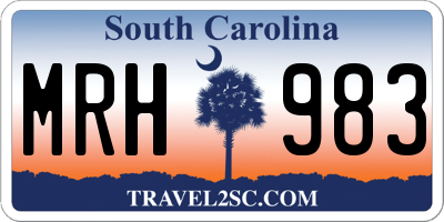 SC license plate MRH983