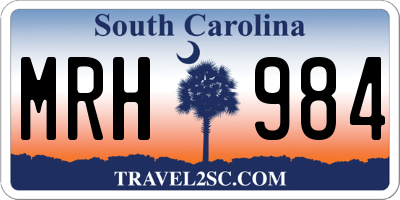 SC license plate MRH984