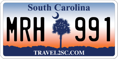 SC license plate MRH991