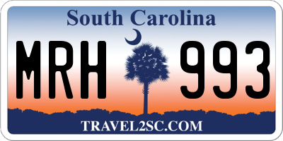 SC license plate MRH993