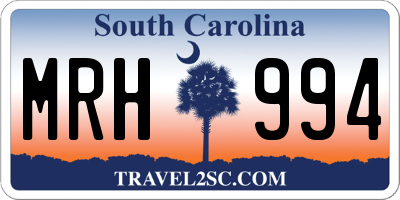 SC license plate MRH994