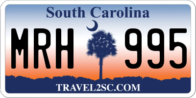 SC license plate MRH995