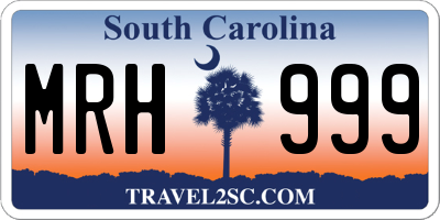 SC license plate MRH999