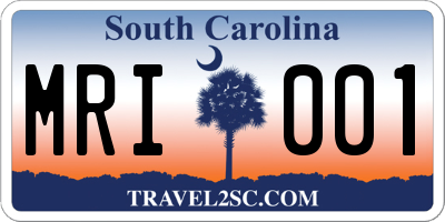 SC license plate MRI001