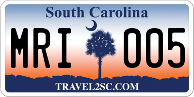 SC license plate MRI005