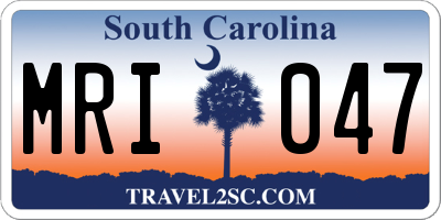 SC license plate MRI047
