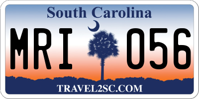 SC license plate MRI056