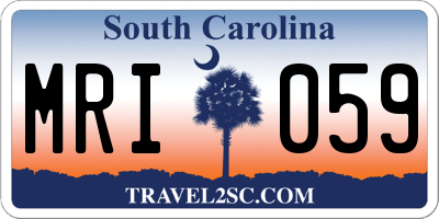 SC license plate MRI059