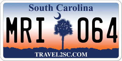 SC license plate MRI064