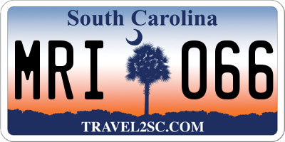 SC license plate MRI066