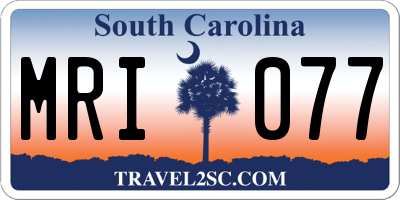 SC license plate MRI077