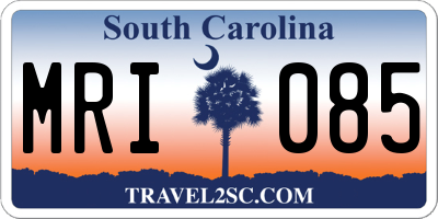 SC license plate MRI085