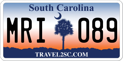 SC license plate MRI089