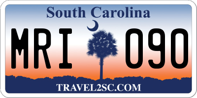 SC license plate MRI090
