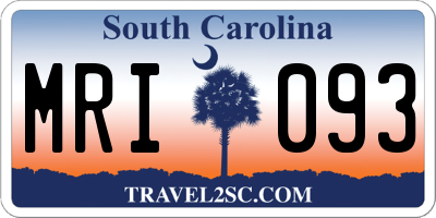 SC license plate MRI093