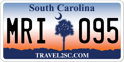 SC license plate MRI095