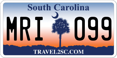 SC license plate MRI099