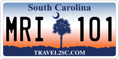 SC license plate MRI101