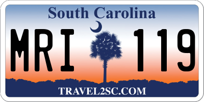 SC license plate MRI119