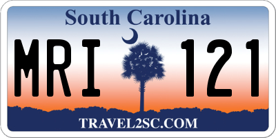 SC license plate MRI121