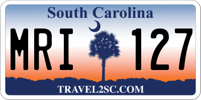 SC license plate MRI127