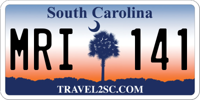 SC license plate MRI141