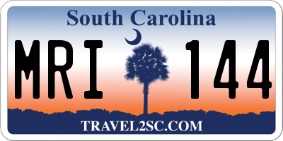 SC license plate MRI144